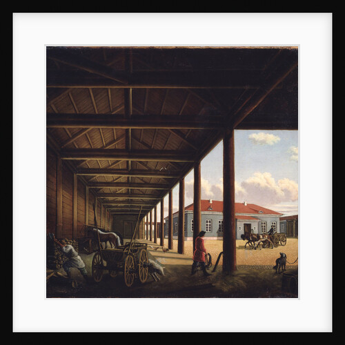 Stagecoach Station by Alexandra Alexeyevna Venetsianova
