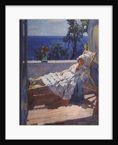 A lady on the balcony, 1916 by Sergei Arsenyevich Vinogradov