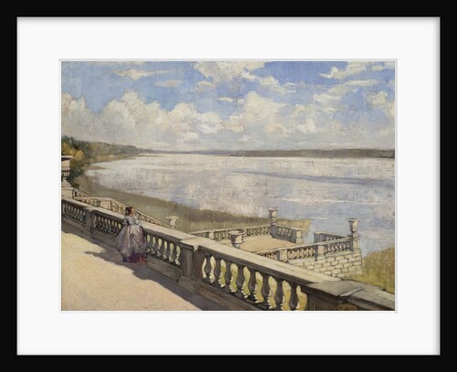 Sunny day. A lady at the balustrade, 1908 by Sergei Arsenyevich Vinogradov