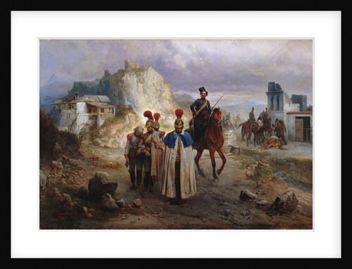 The captive French men in 1814, 1885 by Gottfried Willewalde
