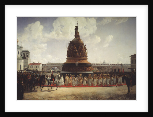 The Consecration of the Monument  to the Millennium of Russia in Novgorod on 1862, 1864 by Gottfried Willewalde