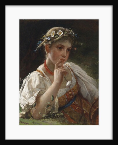 Young Girl with a Garland by Firs Sergeevich Zhuravlev
