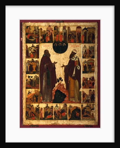 Saint Cyril of White Lake and Saint Cyril of Alexandria, Second half of the16th cen by Russian icon