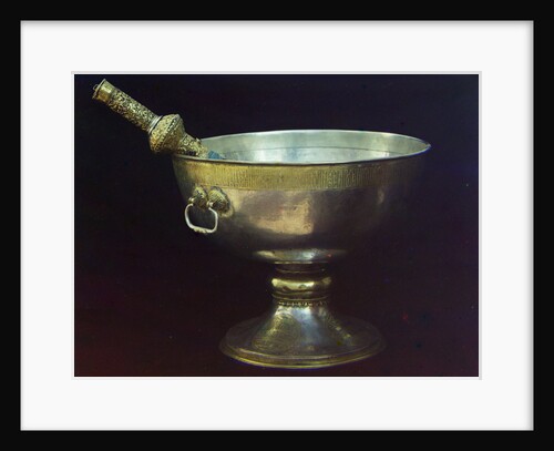 Holy water bowl. Gift from Tsar Mikhail Feodorovich (Photograph by Sergei Prokudin-Gorsky), 17th century by Russian master