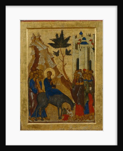 The Entry of Christ into Jerusalem, 1497 by Russian icon