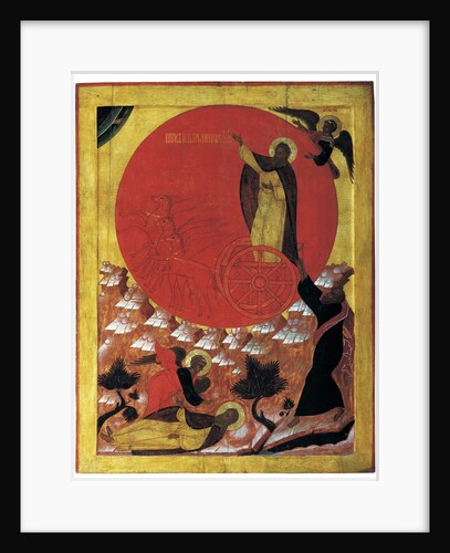 The Prophet Elijah and the Fiery Chariot, 1570s by Russian icon
