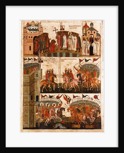 Battle between the Novgorodians and Suzdalians, Mid of the 15th cen by Russian icon