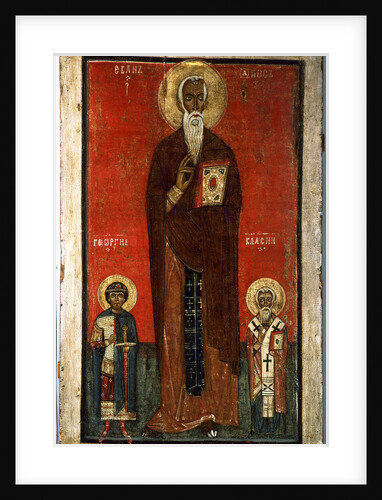 Saint John Climacus with Saint George and Saint Blaise, Second half of 13th century by Russian icon