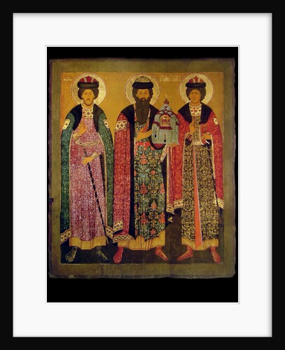 Saint Vsevolod Mstislavich, Prince of Pskov with Saints Boris and Gleb by Russian icon