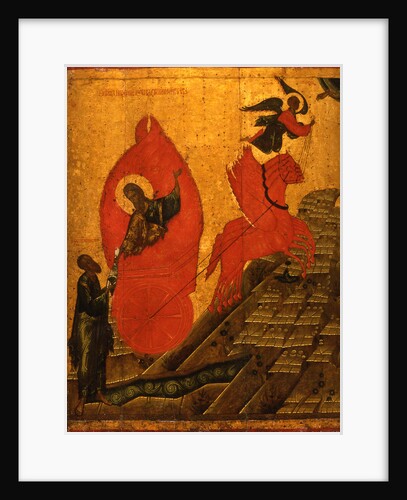 The Prophet Elijah and the Fiery Chariot, Early16th cen by Russian icon