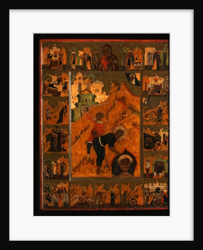 The Beheading of Saint John the Baptist with the Feodorovskaya Mother of God, Early 17th cen by Russian icon