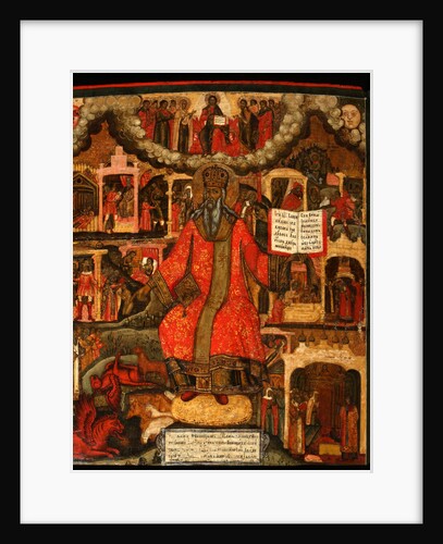 Saint Modestus, Patriarch of Jerusalem with scenes from his life, End of 17th cen by Russian icon