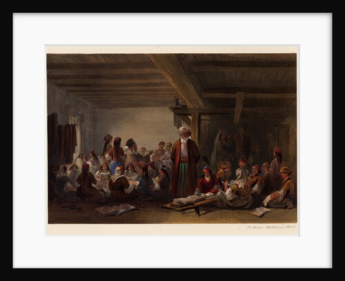 Crimean Tatars Childrens School, 1856 by Carlo Bossoli