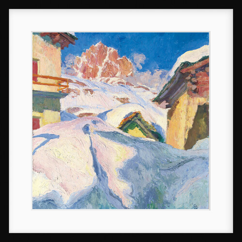 Capolago in Winter with a View of Piz Lagrev, 1928 by Giovanni Giacometti