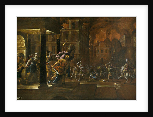 The Fire of Troy, Mid of 17th cen by Juan de la Corte