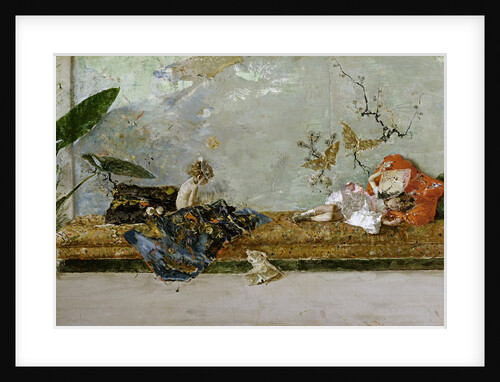 The Artists Children, María Luisa and Mariano, at the Salón Japonés, 1874 by Marià Fortuny