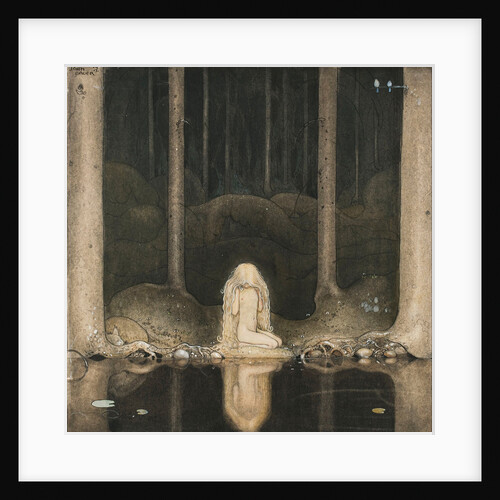 Princess Tuvstarr is still sitting there wistfully looking into the water, 1913 by John Bauer