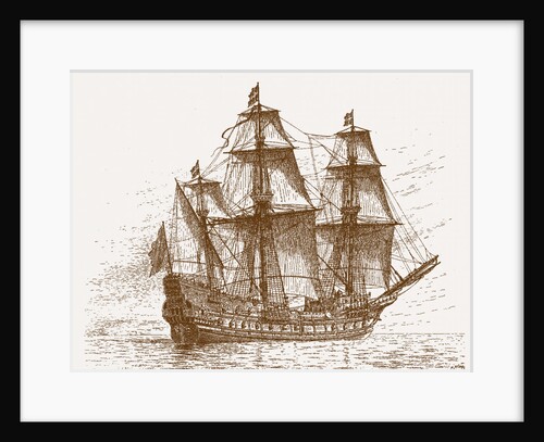 Swedish flagship Mars (Makalös) before the battle of Gotland-Öland, 30-31 May 1564, c. 1908 by Jacob Hägg