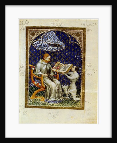 Jean de Vaudetar presents his gift of a book to Charles V of France. by Jan Bondol