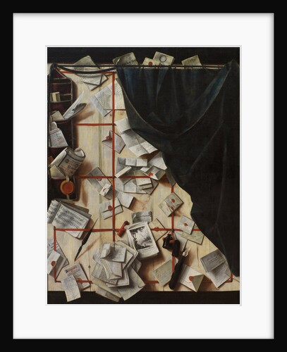 Trompe loeil. Board Partition with Letter Rack and Music Book, 1668 by Cornelis Norbertus Gijsbrechts