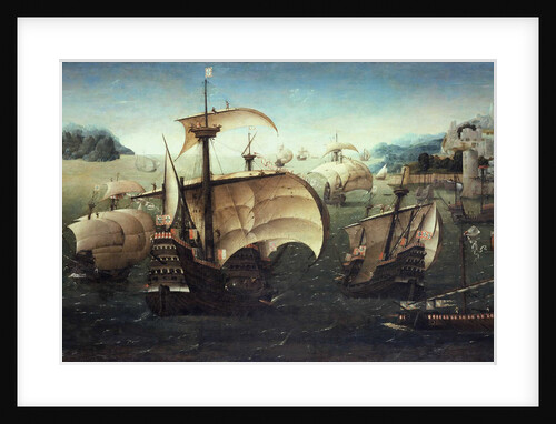 Portuguese Carracks off a Rocky Coast, c.1540 by Follower of Joachim Patinir