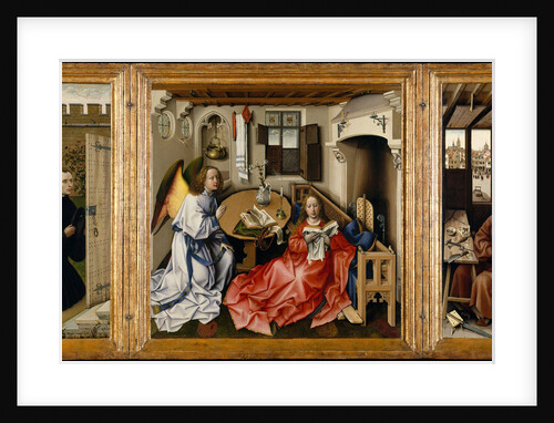 The Annunciation (Mérode Altarpiece), ca 1428-1432 by Robert Campin
