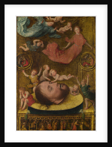 The Head of Saint John the Baptist, with Mourning Angels and Putti, Early16th cen by Jan Mostaert