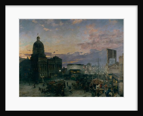 Washington Street, Indianapolis at Dusk, 1892-1895 by Theodor Groll