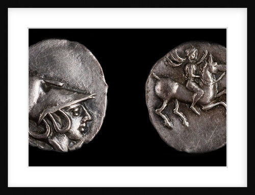 Emporiae coin. Obverse: Head of Athena with Corinthian helmet, 4th century BC by Ancient Coins Numismatic