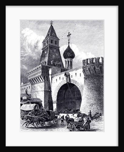 View of the Nikolskaya Tower and Armory in Moscow, ca 1860 by Anonymous