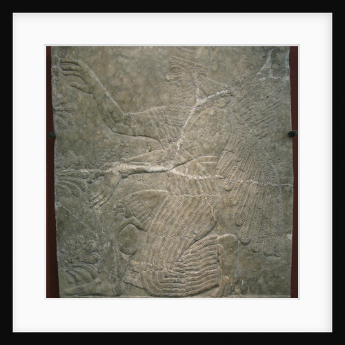 Winged deity by the sacred tree. Relief from the palace of Ashurnasirpal II at Kalhu, Nimrud, 9th century BC by Assyrian Art