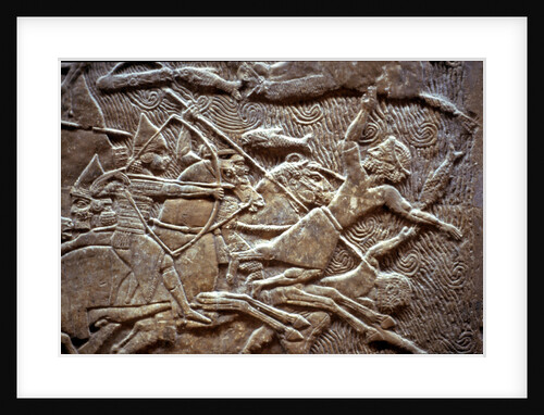 Ashurbanipal at the Battle of Til-Tuba, 650-620 BC by Assyrian Art