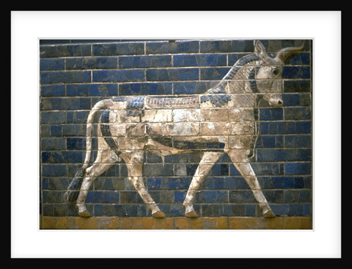 The Ishtar Gate, Babylon. Relief of bull, 6th century BC by Assyrian Art