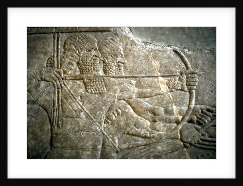 King Ashurnasirpal II during a royal lion hunt, 650-620 BC by Assyrian Art