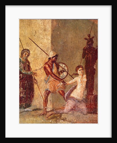 Ajax the Lesser drags Cassandra away from the Xoanon, 1st H. 1st cen. AD by Roman-Pompeian wall painting