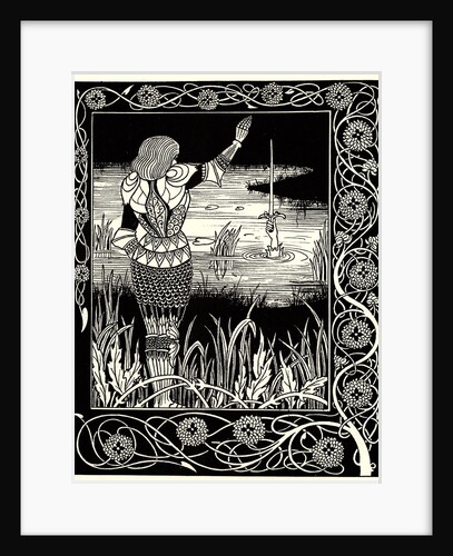 Arthur Learns of the Sword Excalibur. Illustration to the book Le Morte dArthur by Sir Thomas Mal by Aubrey Beardsley