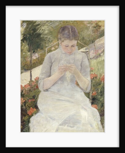 Young Woman Sewing in the Garden, 1880-1882 by Mary Cassatt