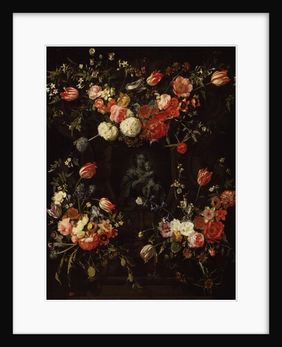 Madonna surrounded by flowers, 1662 by Frans Ykens