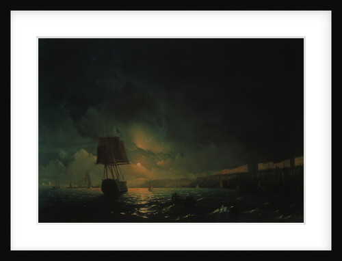 View over Odessa at moonlight night, 1896 by Ivan Konstantinovich Aivazovsky