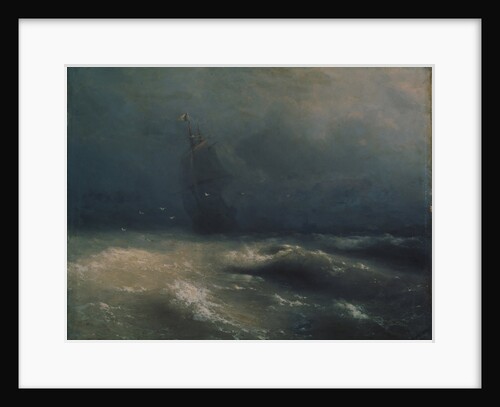 Storm at the seashore by Nice, 1885 by Ivan Konstantinovich Aivazovsky