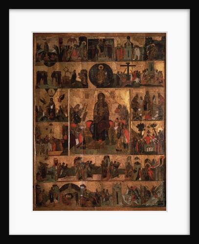 The Glorification of the Virgin (Akathist Hymn to the Most Holy Theotokos), 14th century by Russian icon