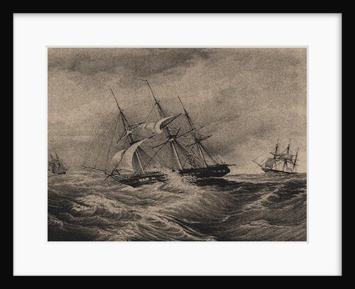 The frigate Kreiser and the sloop Ladoga at the coast of America 1823, 1900s-1910s by Anonymous