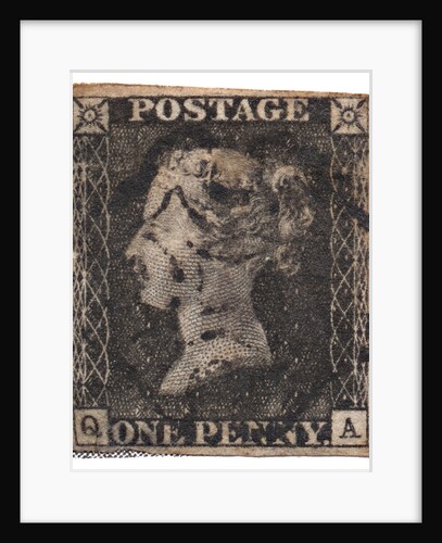 One Penny Black, the worlds first postage stamp, c. 1840 by Philately