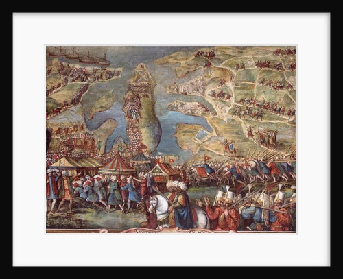 The siege of Malta. Detail by Matteo Perez d'Aleccio