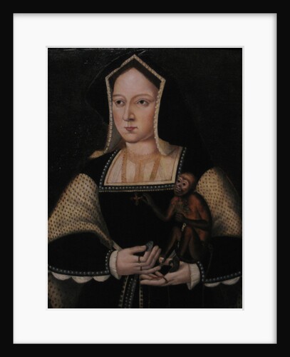 Portrait of Catherine of Aragon, with her pet monkey (Copy After Lucas Horenbout), ca 1530 by Anonymous