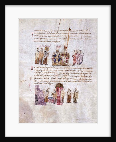 The Council of Constantinople (Triumph of Orthodoxy) in 843 (Miniature from the Madrid Skylitzes), by Anonymous