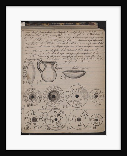 The Schliemanns diary contains sketches of discoveries, 1873 by Heinrich Schliemann