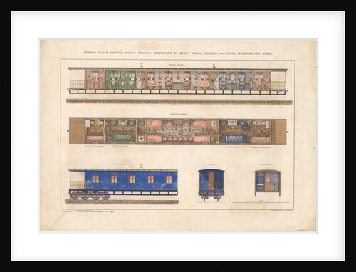 Imperial saloon carriage, Nikolayevsky railway, 1868 by Anonymous