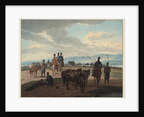 Russian Cossacks on march, 1804 by Wilhelm Ritter von Kobell