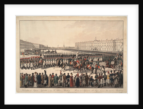 A Review of the Russian Infantry on the Palace Square in St Petersburg, 1809-1813 by Wilhelm Ritter von Kobell